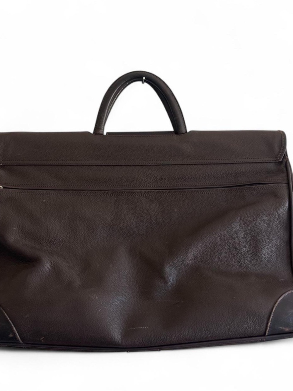 Vintage Longchamp Brown Leather Briefcase with pebbled texture #business #profe - Picture 4 of 7